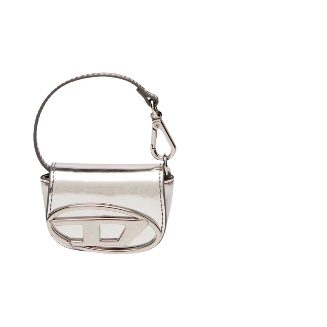 디젤 1DR XXS 마이크로 레더 백 참 실버