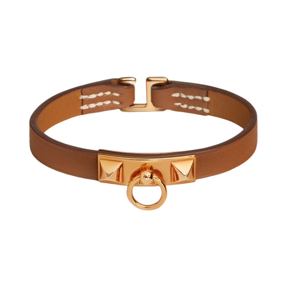 (W) 에르메스 리발 미니 브레이슬릿 스위프트 골드 하드웨어 & 골드((W) Hermes Rivale Mini Bracelet Swift Gold & Gold) - 1