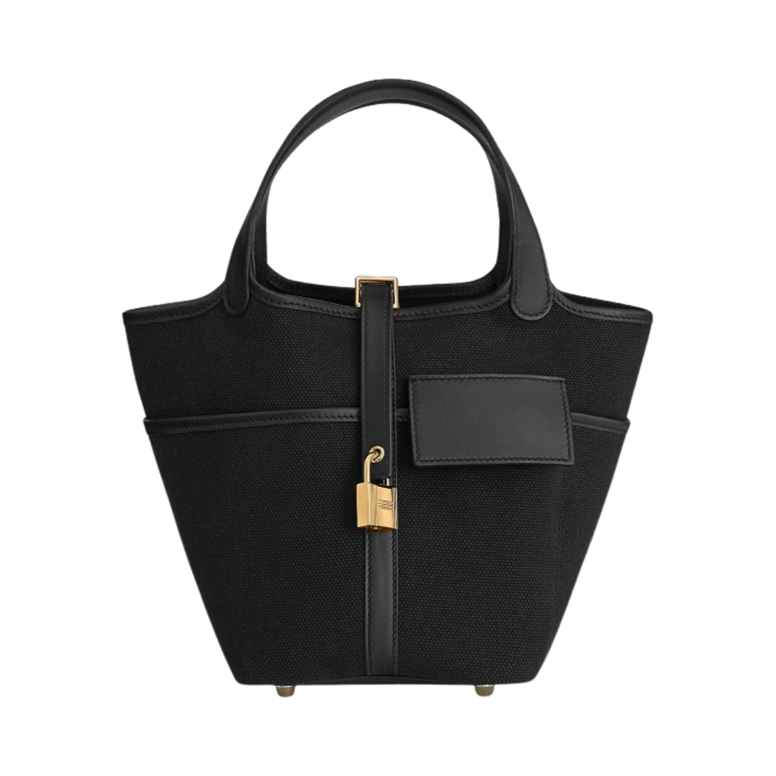 H083189CCAA Hermes Picotin Lock 18 Pocket Bag Goeland Canvas Swift & Gold Noir - 대표 이미지 #1