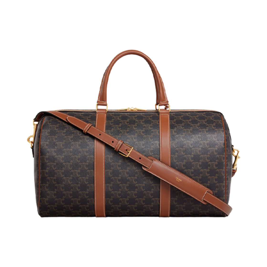 셀린느 미디움 트래블백 트리옹프 캔버스 카프스킨 탄(Celine Medium Travel Bag in Triomphe Canvas Calfskin Tan) - 3