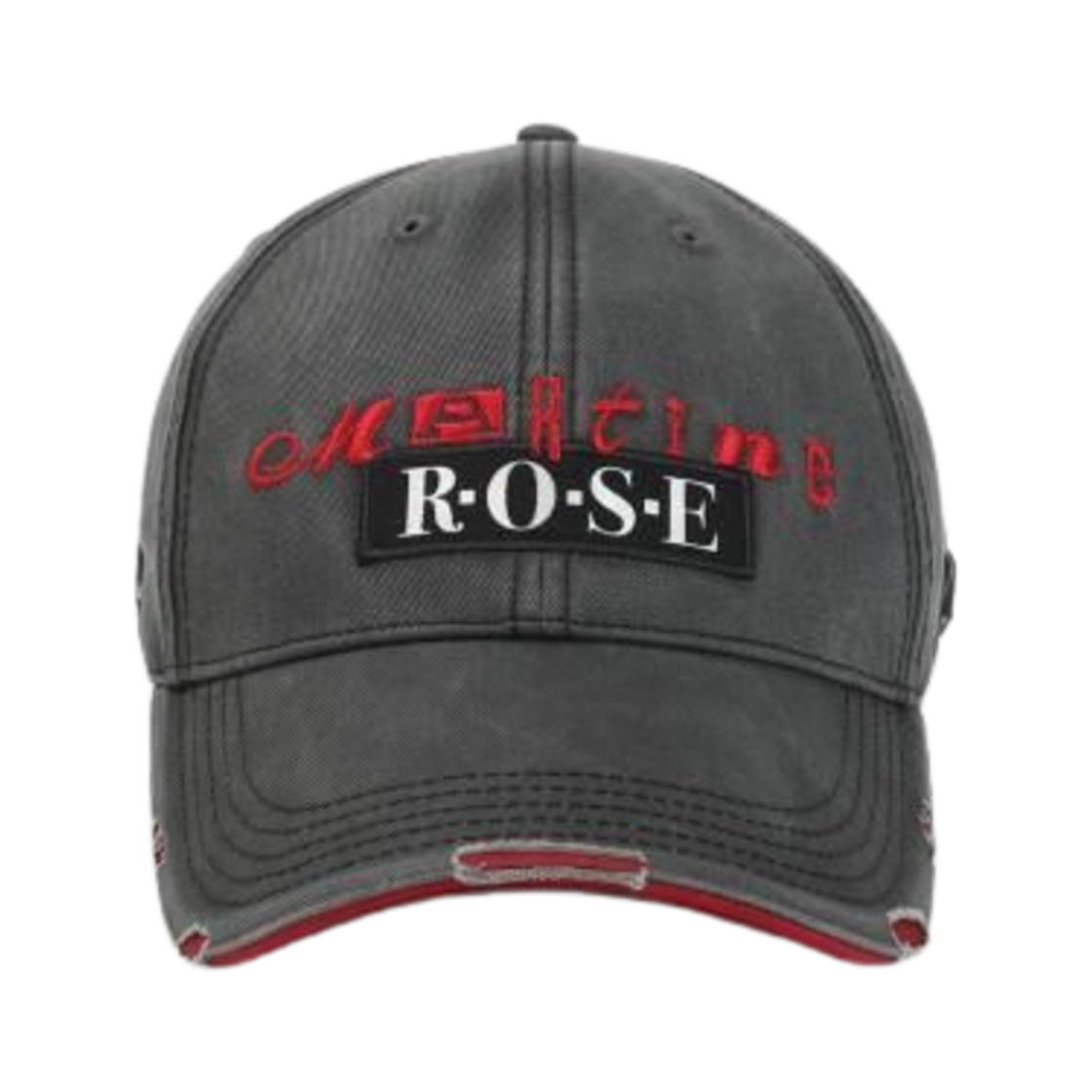 1168WP13029-GREYRED Martine Rose Rolled Back Cap Grey Red