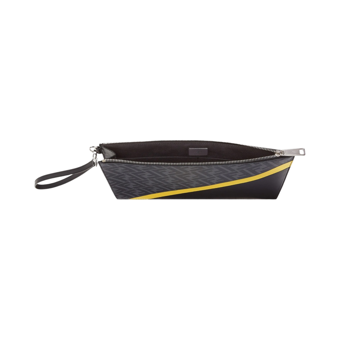 펜디 플랫 패브릭 파우치 그레이 옐로우(Fendi FF Motif Fabric Flat Pouch Grey Yellow) - 3