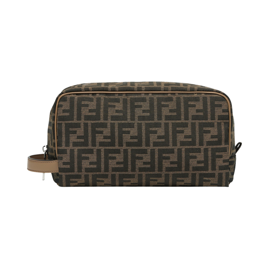 7N0141ALWKF1HRM Fendi FF Jacquard Fabric Toiletry Case Brown