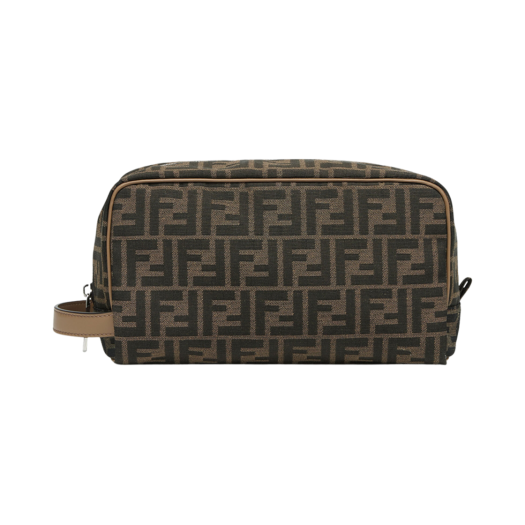7N0141ALWKF1HRM Fendi FF Jacquard Fabric Toiletry Case Brown