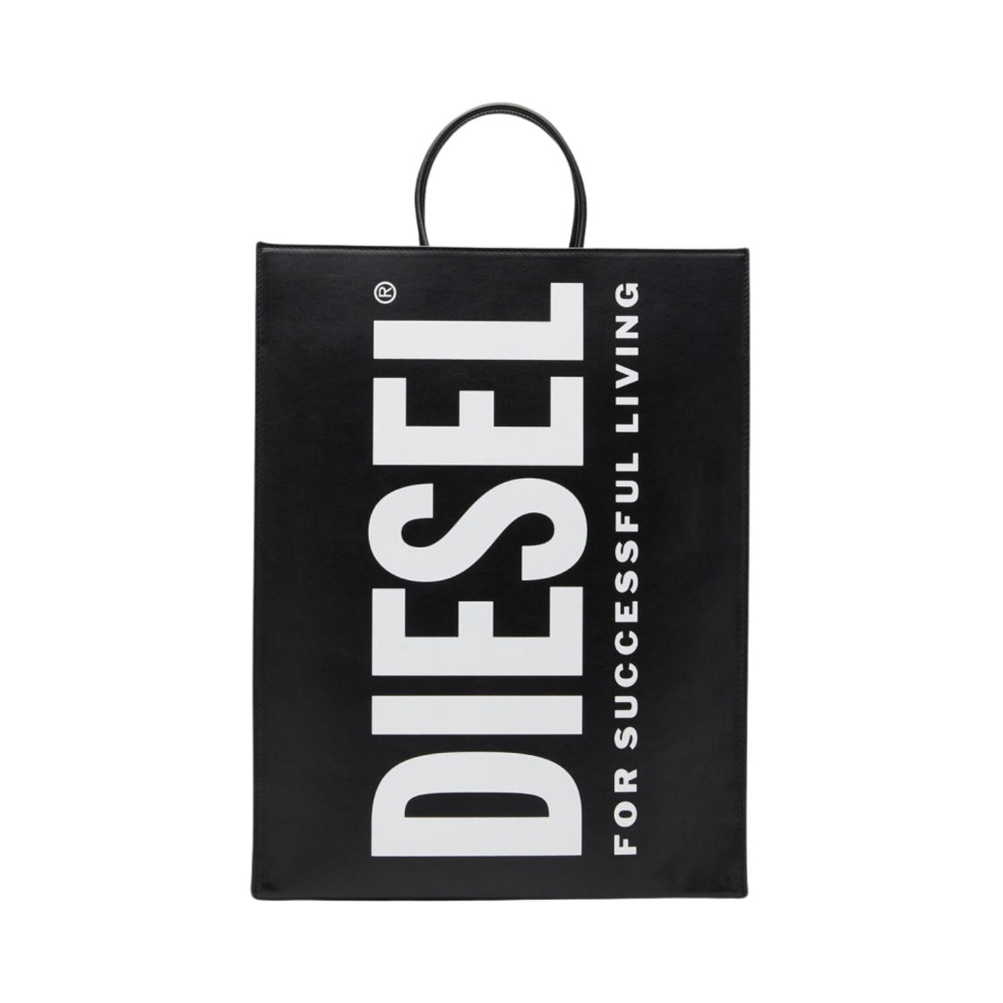 디젤 DSL 라지 로고 쇼퍼백 인 매트 레더 블랙(Diesel DSL Large Logo Shopper Bag in Matte Leather Black) - 1