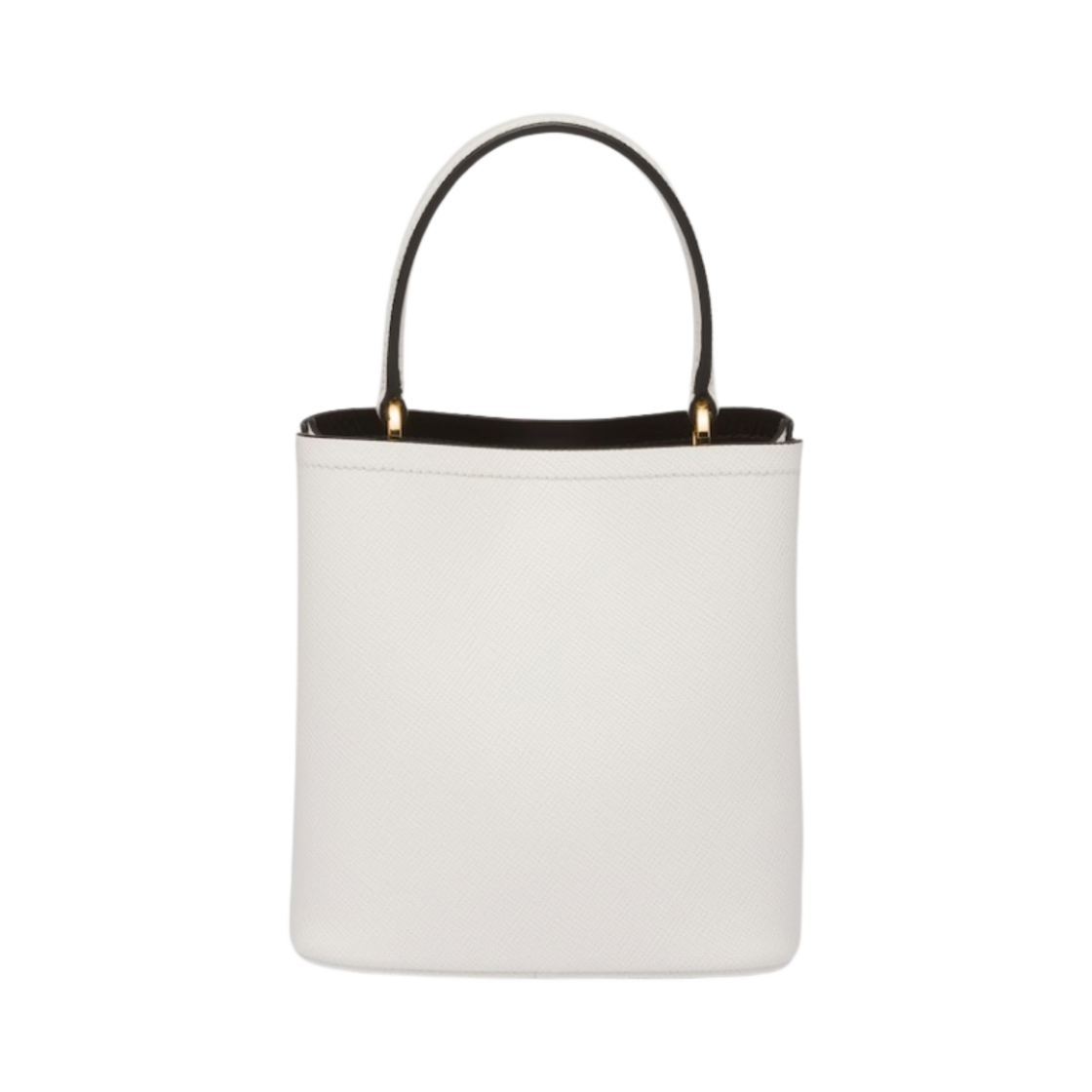 프라다 스몰 사피아노 레더 파니에백 화이트 블랙(Prada Small Saffiano Leather Paneer Bag White Black) - 3
