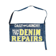 Kapital 13 oz. Denim Damaged Denim Repairspt Short Ad Apron Yellow (Processing)