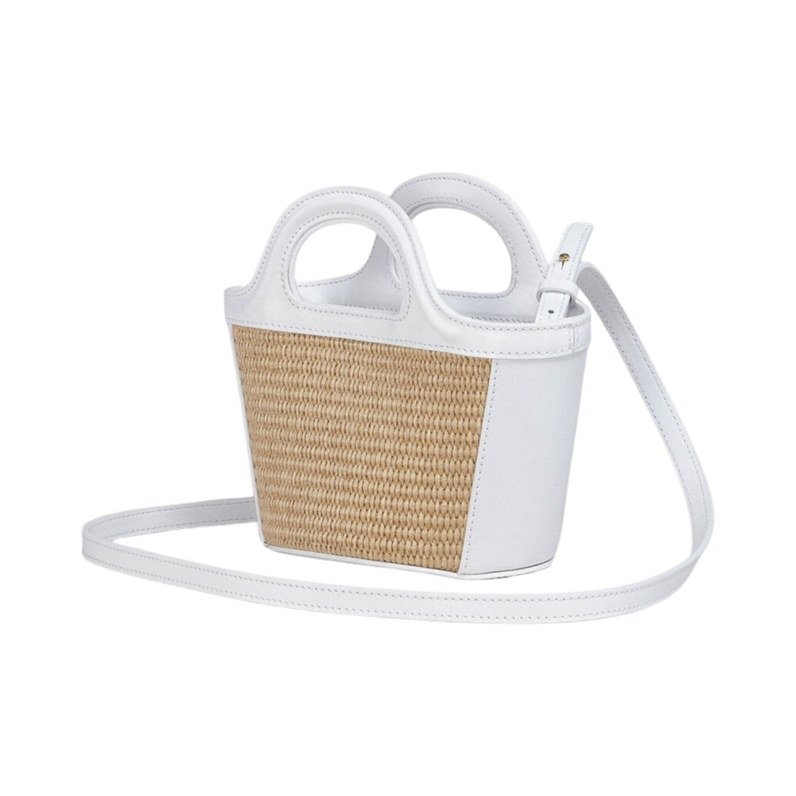 마르니 레더 & 라피아 트로피컬리아 마이크로백 샌드 스톰 화이트(Marni Leather & Raffia Tropicalia Micro Bag Sand Storm White) - 2