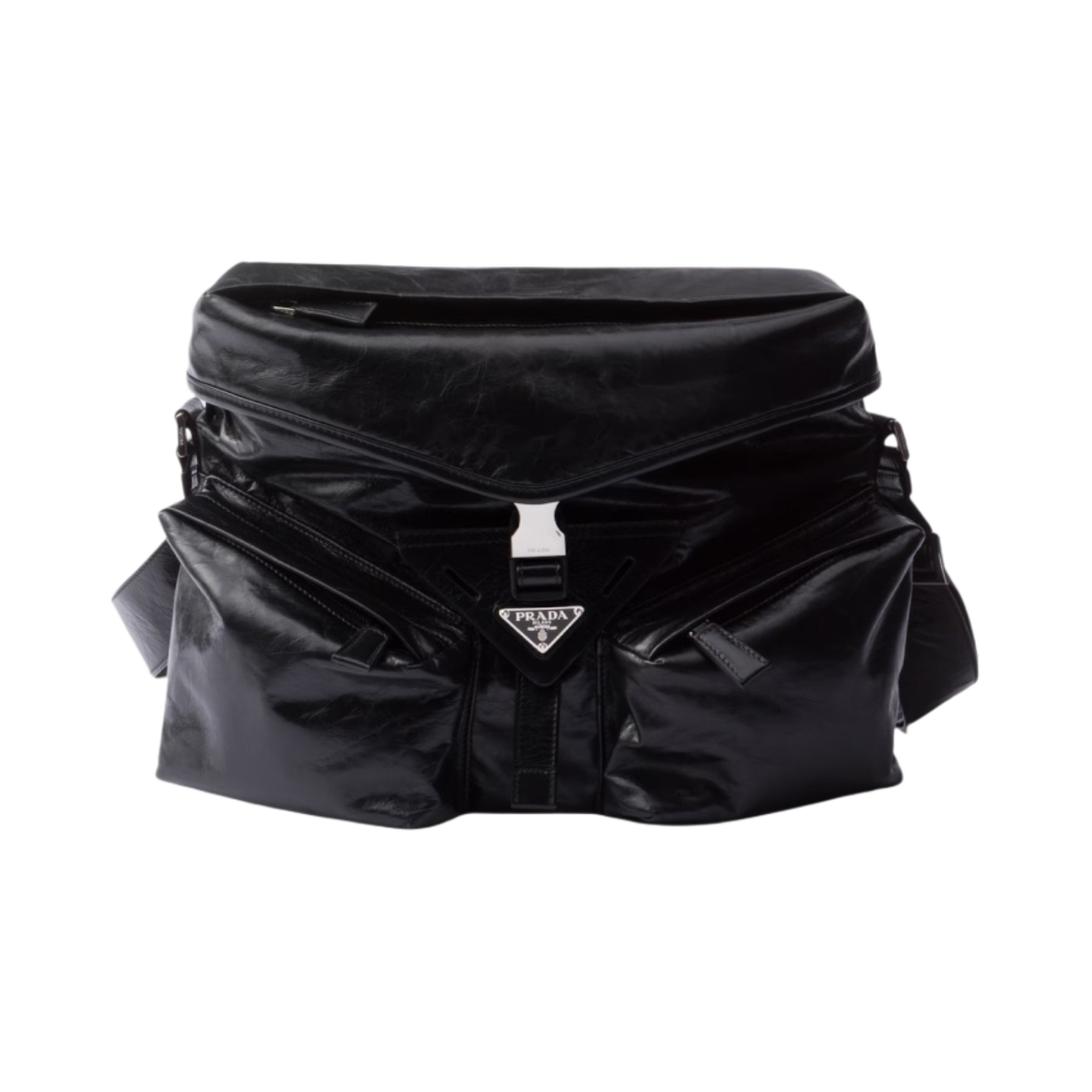 프라다 레더 숄더백 블랙