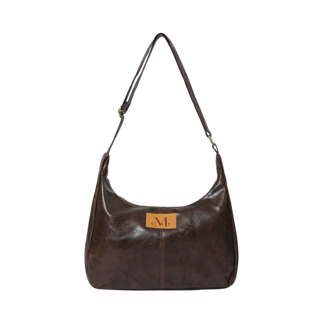무센트 메린 골드 라인 레더 숄더 백 브라운(MUCENT Merin Gold Line Leather Shoulder Bag Brown)