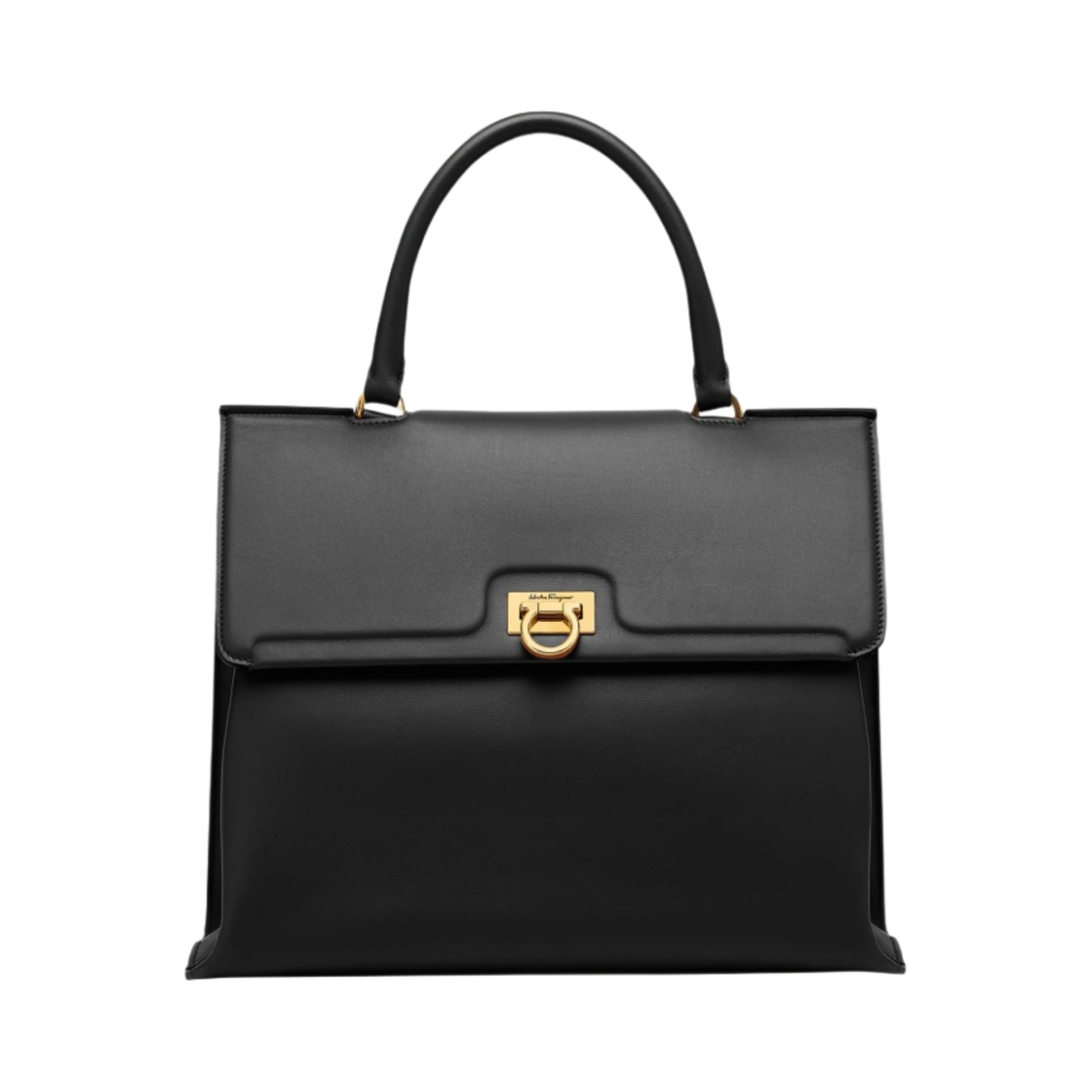 페라가모 미디움 트리폴리오 탑 핸들백 블랙(Ferragamo Medium Trifolio Top Handle Bag Black) - 1