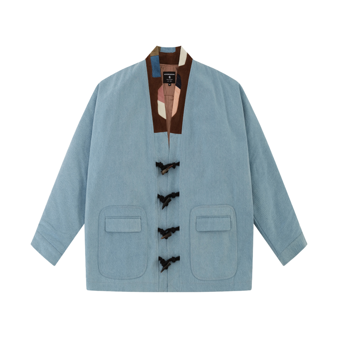 FW24HPJ071LP Hongwoosung O Hand Made Patch Work Denim Yukata Padding Light Blue