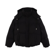 AMI de Coeur Patch Short Down Jacket Black