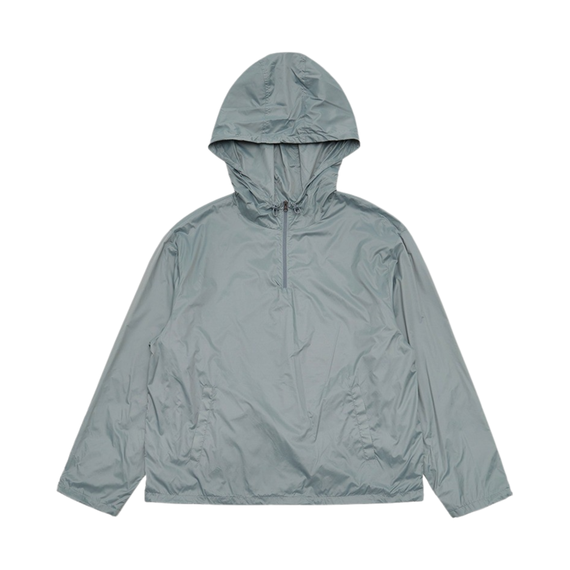 KM4DOTBAM43GY Amomento Glossy Nylon Half Zip Up Jumper Blue Grey - 24FW