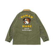 Human Made Herringbone Coverall Jacket Olive Drab