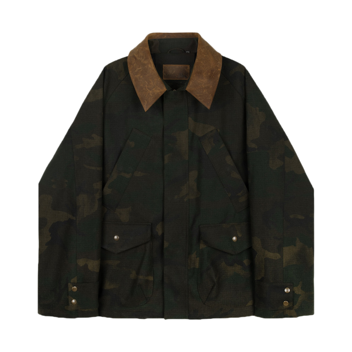 24EP3JK0072 Gatherlazy Wax Coated Field Jacket Camouflage