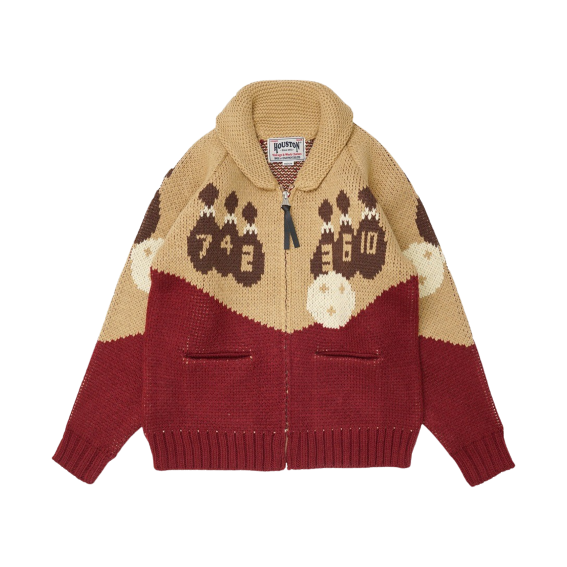 휴스턴 재팬 코위찬 스웨터 볼링 버건디 22236BU