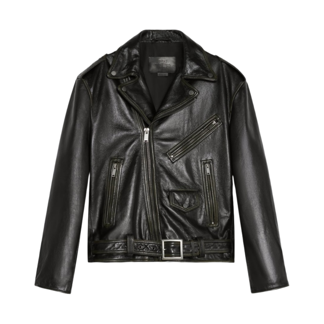 자라 스티븐 마이젤 레더 바이커 자켓 블랙(Zara Steven Meisel Leather Biker Jacket Black)