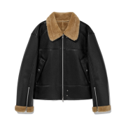 Haleine 3D Faux Shearling Crop Jacket Black (VJ410)