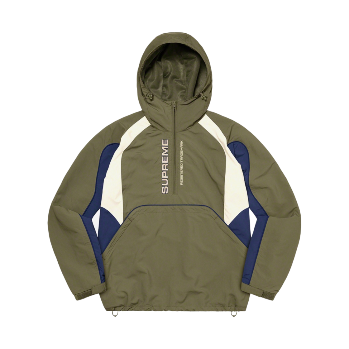 슈프림 패널드 하프 집 풀오버 올리브 - 22FW