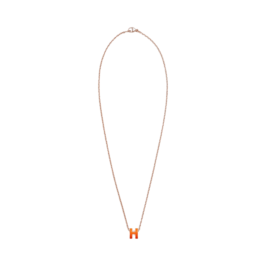 (W) 에르메스 미니 팝아슈 펜던트 로즈 골드 하드웨어 & 오랑쥬 소이