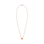 (W) Hermes Mini Pop H Pendant Rose Gold & Orange Soie