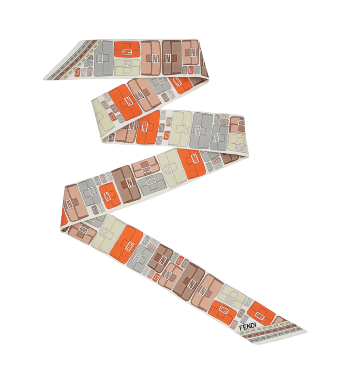FXT011AUMEF1PMI (W) Fendi Optical Wrappy Silk Bandeau Orange