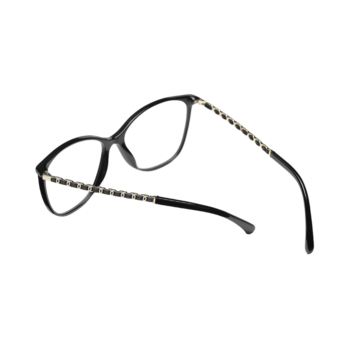 샤넬 스퀘어 프레임 아세테이트 메탈 카프스킨 & 블랙 아시안 핏(Chanel Square Eyeglasses Acetate Metal Calfskin & Black Asian Fit) - 4