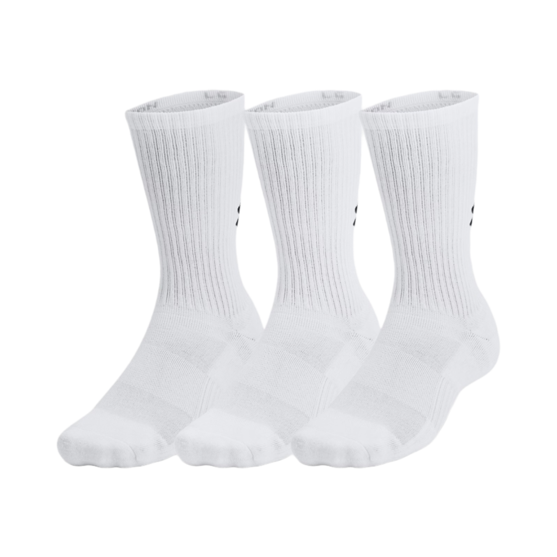 1386311-100 Under Armour Training Cotton Crew Socks White Black (3 Pack)