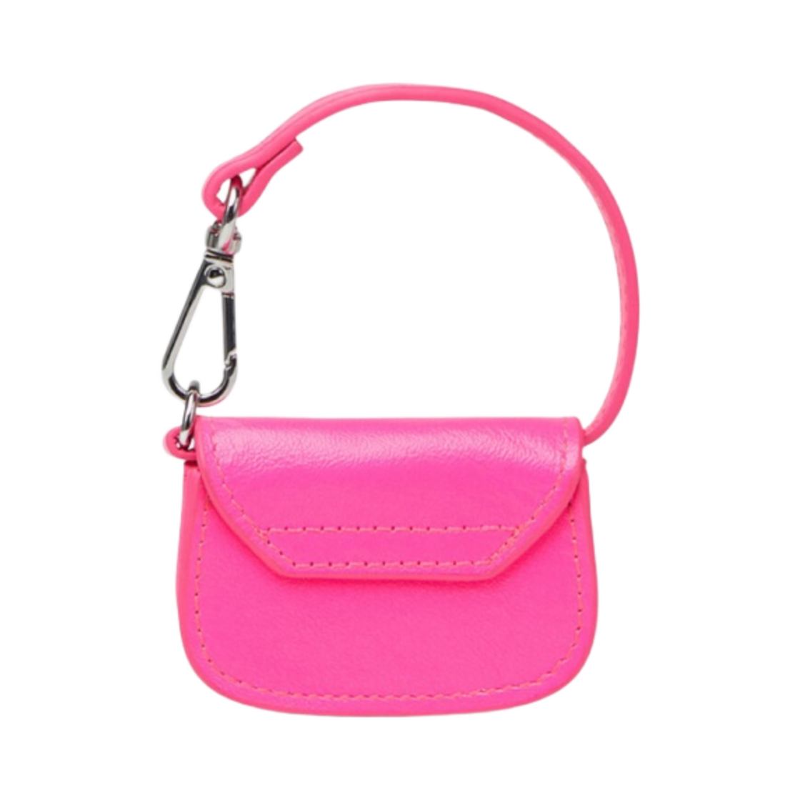 디젤 1DR 파우치 마이크로 키링 핑크 플루오(Diesel 1DR Micro Leather Bag Charm Pink Fluo) - 3
