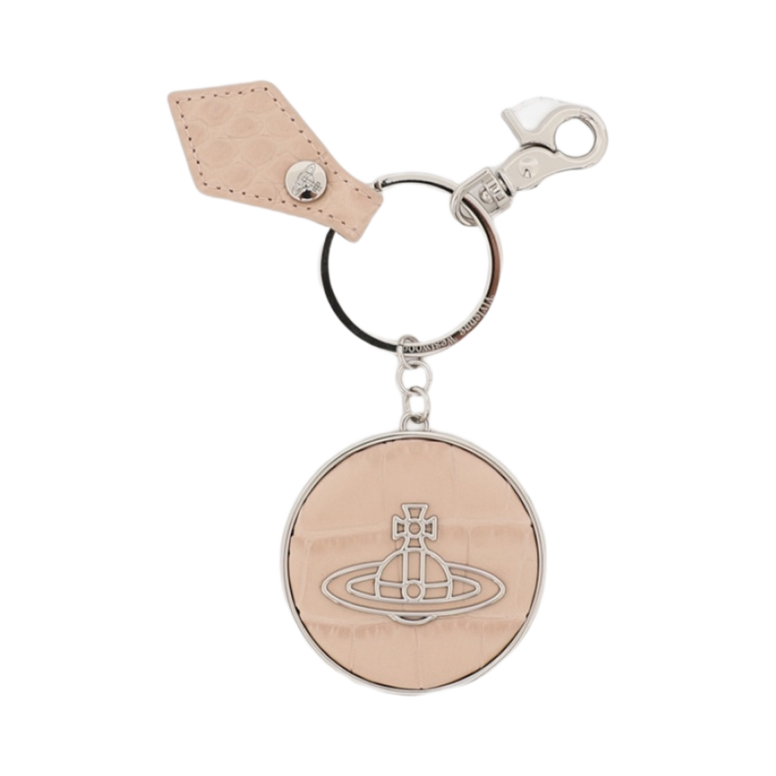82030103-L0039-C402 Vivienne Westwood Crocodile Thin Line Orb Keyring Cream
