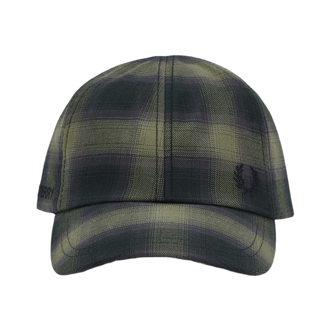 CFPU2438669-X21 Fred Perry Blurred Check Cap Laurel Wreath Green