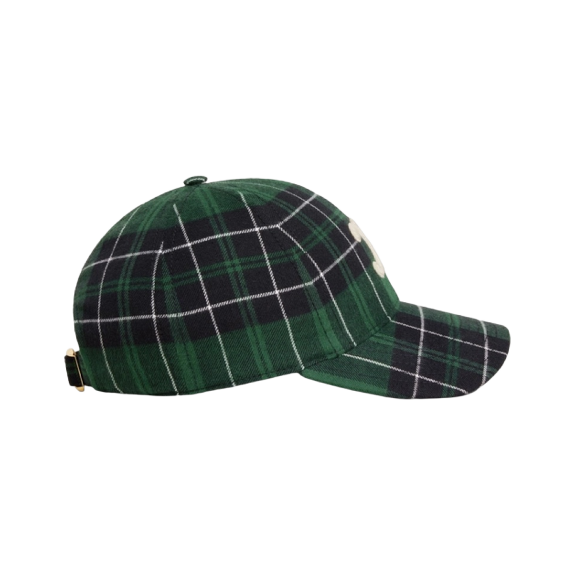 (W) 셀린느 체크 플란넬 트리옹프 베이스볼 캡 그린 블랙((W) Celine Triomphe Baseball Cap in Checked Flannel Green Black) - 3