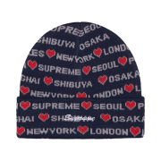 Supreme Hearts Beanie Navy - 24FW