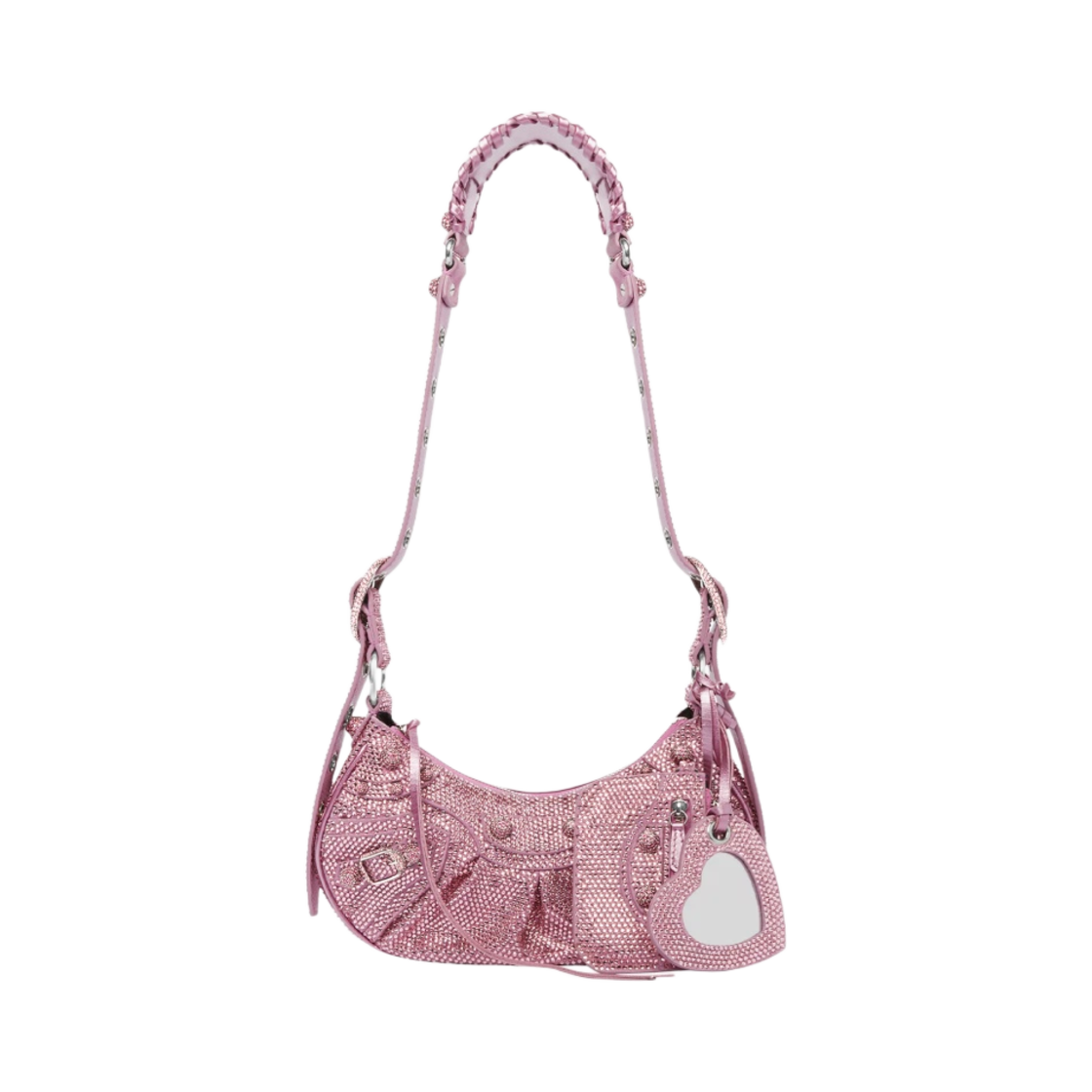 발렌시아가 르 카골 XS 숄더백 라인스톤 핑크
