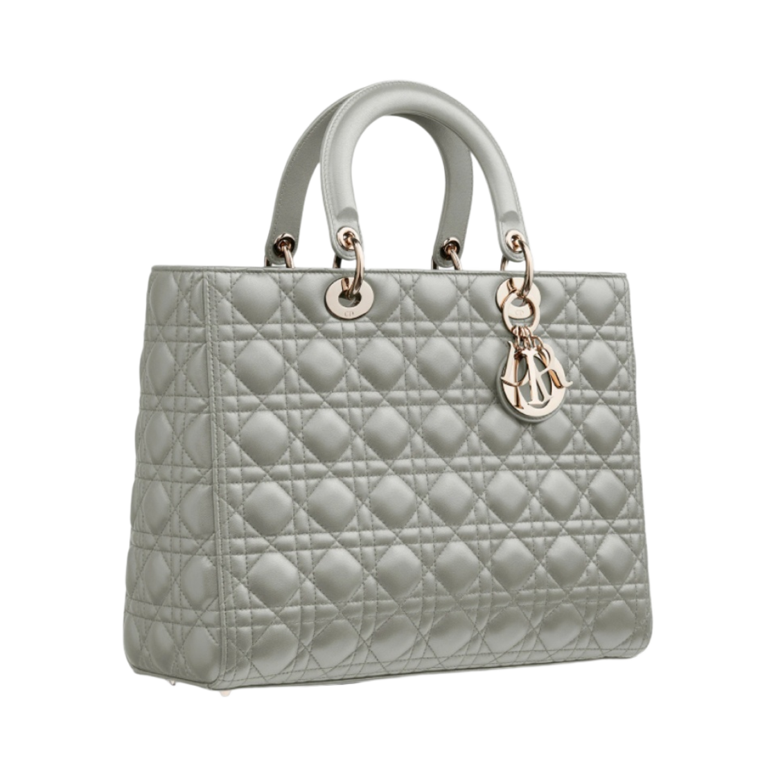 디올 라지 레이디백 까나쥬 램스킨 그레이(Dior Large Lady Bag Cannage Lambskin Grey) - 2