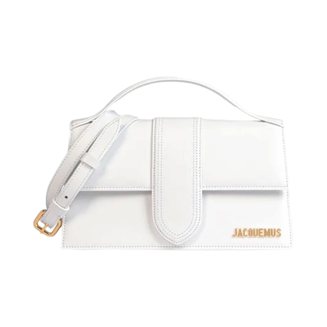 자크뮈스 르 그랜드 밤비노 크로스바디 스트랩 핸드백 화이트(Jacquemus Le Grand Bambino Crossbody Strap Handbag White)