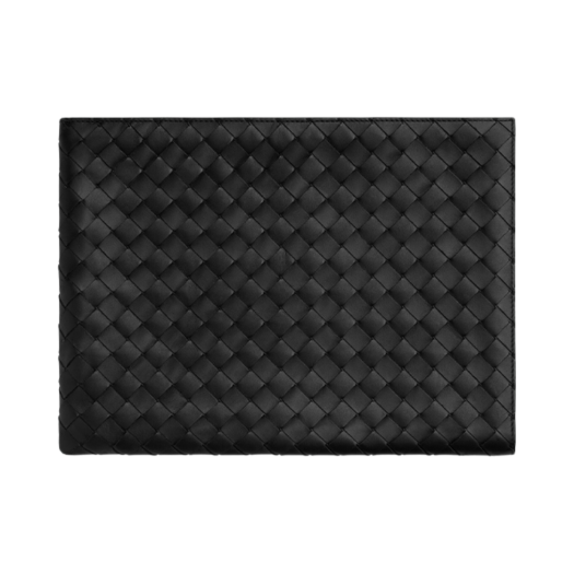 Bottega Veneta Intrecciato Half Zip Pouch Black Madder Brown