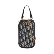 Dior 30 Montaigne Phone Holder Blue Dior Oblique Jacquard