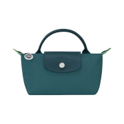 Longchamp Le Pliage Green Handle Pouch Peacock