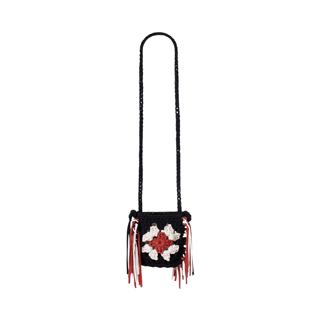 24SPGFAC01BK Garments Fab Crochet Tassel Mini Bag Black