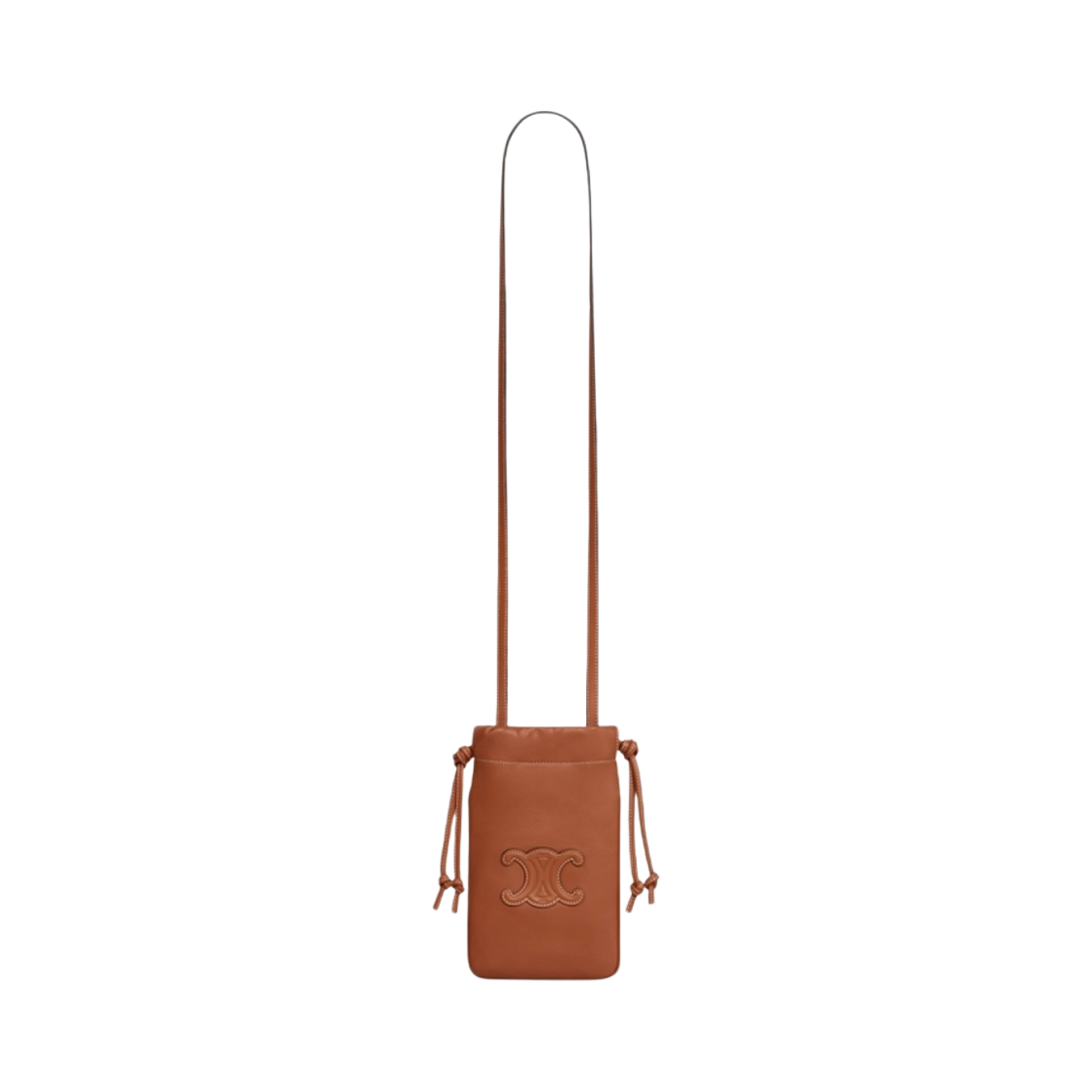 셀린느 스무스 램스킨 퀴르 트리옹프 드로우스트링 폰 파우치 탄(Celine Drawstring Phone Pouch Cuir Triomphe in Smooth Lambskin Tan) - 3