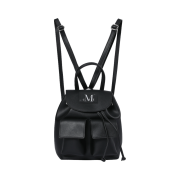 MUCENT Aren Two Pocket Leather Mini Backpack Black