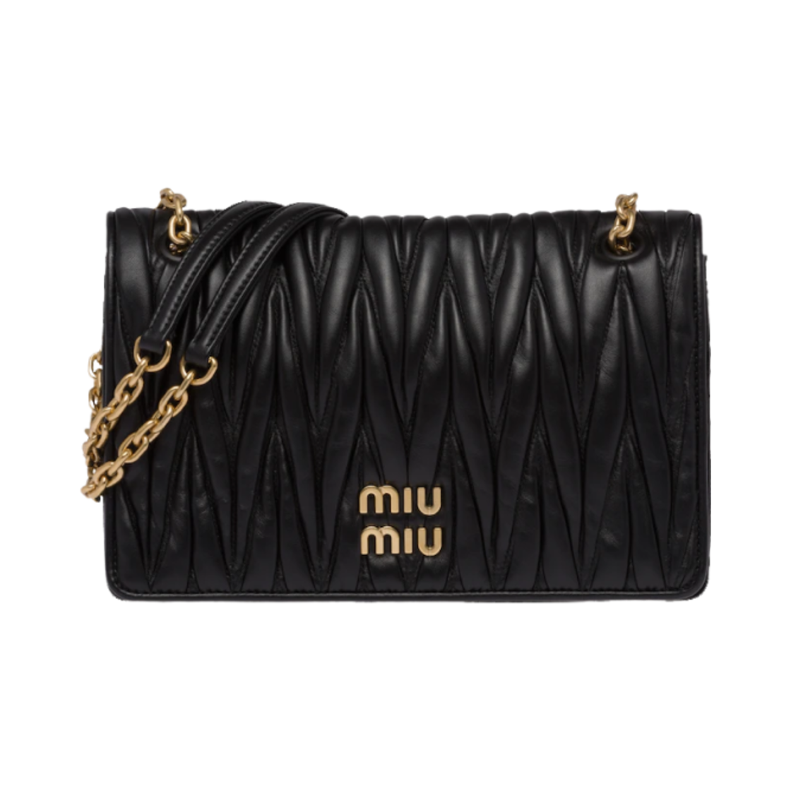 미우 미우 마틀라세 나파 레더 백 블랙(Miu Miu Matelasse Nappa Leather Bag Black) - 1