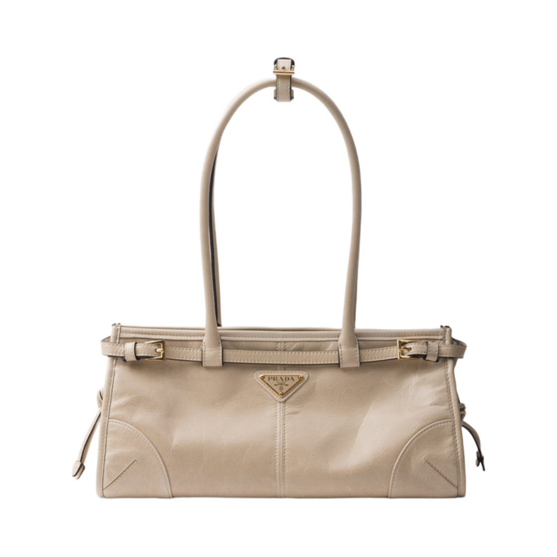 프라다 미디움 레더 핸드백 트래버틴(Prada Medium Leather Handbag Travertine) - 1