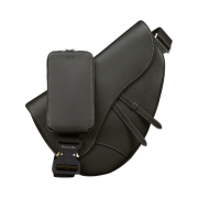 Dior Maxi Saddle Bag Grained Calfskin Black