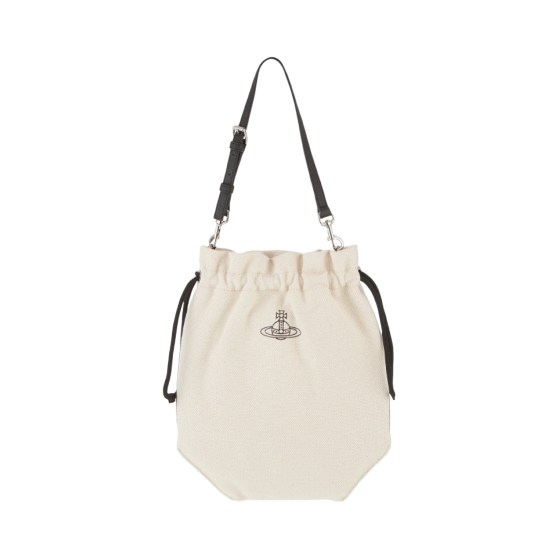 5303000H-W00IJ-D404 Vivienne Westwood Re-Nylon Drawstring Bucket Bag White