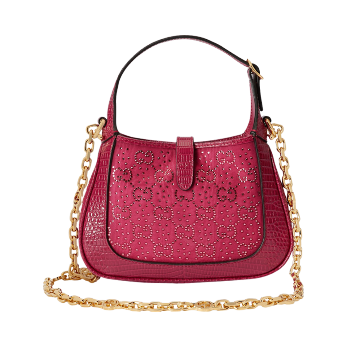 구찌 재키 1961 GG 크리스탈 미니백 다크 레드(Gucci Jackie 1961 GG Crystal Mini Bag Dark Red) - 3