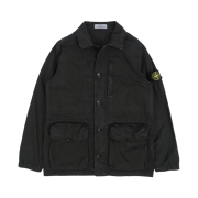 Stone Island 439WN Brushed Cotton Canvas Garment Dyed Old Effect Jacket Black - 22SS
