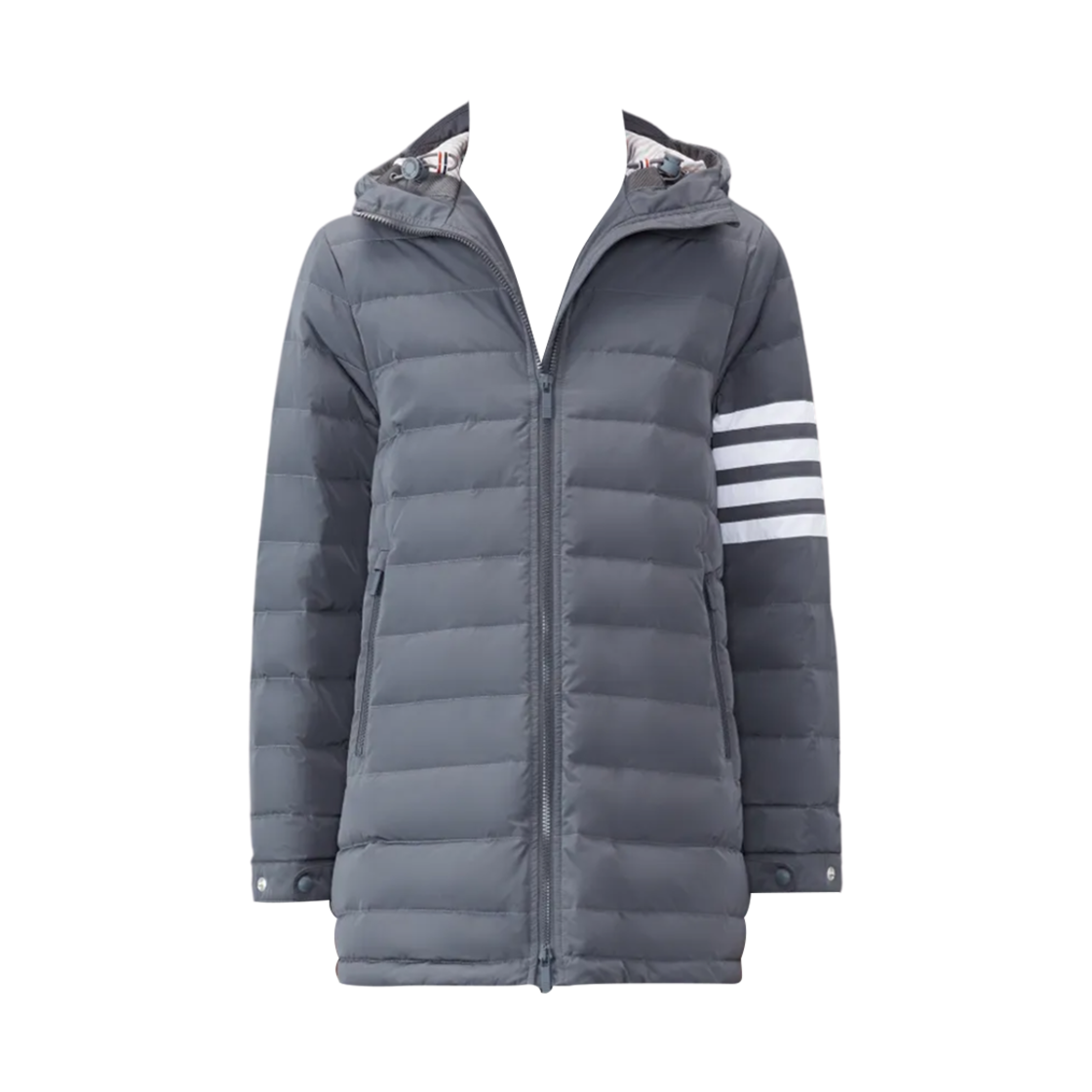 (W) 톰브라운 다운필드 트윌 사선 스키 자켓 미디움 그레이((W) Thom Browne Downfilled Twill 4-Bar Ski Jacket Medium Grey)